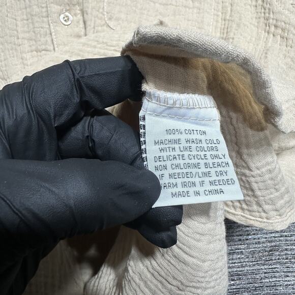 Molokai Surf Co. Shirt Men's L Beige Short Sleeve Button Up - Picture 12 of 14